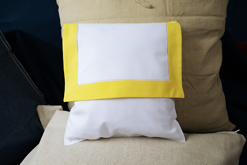Hemstitch Baby Square Envelope Pillow 12" SQ. Kumquat color